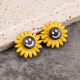 Smiley face flower waist buckle-purple-alloy-1 pair - Option1