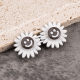 Smiley face flower waist buckle-purple-alloy-1 pair - Option1