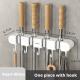 Multi-functional mop holder-3 clips and 4 hooks-gray-1 pack-* Boxed [Patent] - Option1