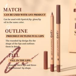 12-color Log Matte Lipstick Lip Liner Suit