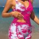 Womens Two-Piece Swimsuit With Cross-Back Top And Shorts