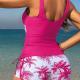Womens Two-Piece Swimsuit With Cross-Back Top And Shorts