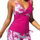 Womens Two-Piece Swimsuit With Cross-Back Top And Shorts