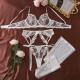 Embroidery Push Up Sexy Stockings White Lace See-through