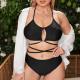 European And American New Large Size Bikini Swimsuit Solid Color