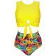 European And American Bikini Seaside Split High Waist Bikini Swimsuit