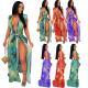 Sleeveless Cardigan Printed Swimsuit Two-piece