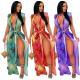 Sleeveless Cardigan Printed Swimsuit Two-piece