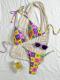 Sleeveless Printed T-back Womens Swimsuit