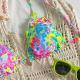 Colorful Tree Fungus-like Lacework Halter Lace-up Style Bikini