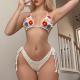 Hand Crocheting Womens Clothing Sexy Cutout Flower Banded Bikini