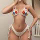 Hand Crocheting Womens Clothing Sexy Cutout Flower Banded Bikini