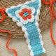 Handmade Knitted Crocheted Color Halter Lace-up Banded Bikini Two-piece Swimsuit
