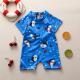 New Boys Short-sleeved Blue Shark One-piece Romper