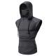 Mens Mask Button Sports Vest Hooded