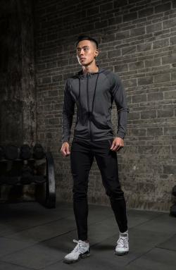 Mens Long-sleeved Stretch Tight Fitness Training Suit
