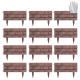 12PCS Stone Fence Edging Panels, PP Garden Border With Rotatable Connectors, Easy Snap Assembly Adjustable Angle For Garden Yard Lawn Flower Bed Landscape, Red