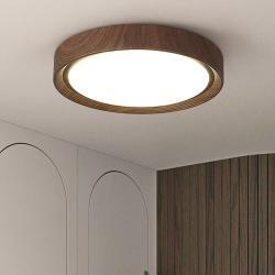 Walnut Colored Japanese Style Log Tone Ceiling Light For Hallway Or Room