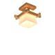 American-style Minimalist Tic-tac-toe Glass And Solid Wood Ceiling Light Modern Rustic Wooden Lighting Fixture