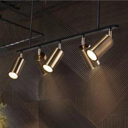 Postmodern Bar Style Clothing Store Mall Black And Gold Wrought Iron Chandelier