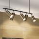 Postmodern Bar Style Clothing Store Mall Black And Gold Wrought Iron Chandelier