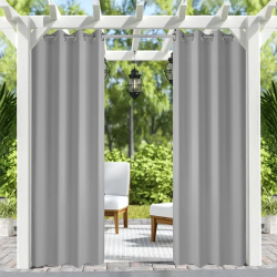 50inchx 120inch Outdoor Waterproof Grommets Window Curtains For Front Porch ,Gray