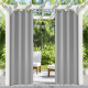 50inchx 120inch Outdoor Waterproof Grommets Window Curtains For Front Porch ,Gray