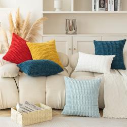 Modern Minimalist Corduroy Wheat-Grain Pattern Sofa Cushion Cover