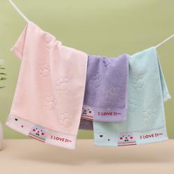 Childrens Cute Cotton Solid-color Absorbent Washcloth