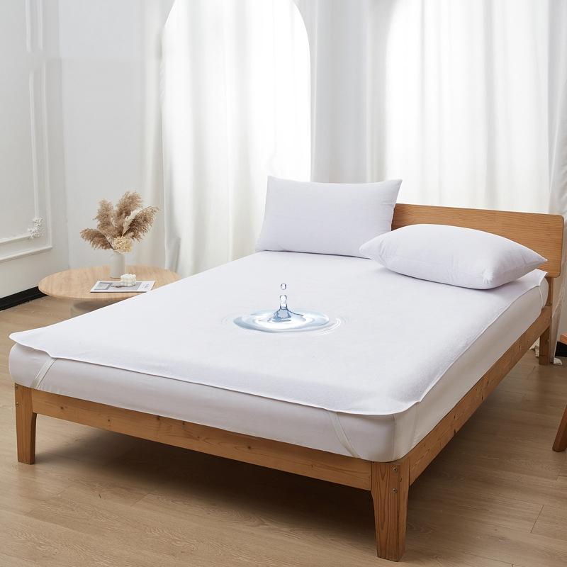 Towel Cloth Lace-up Waterproof Mattress Protector Solid Color Bedspread