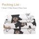 4PCS French Bull Dog Bed Sheet Set, White Black Bedding Set, Puppy Flat Sheet Set, 1 Flat Sheet,1 Fitted Sheet, 2 Pillow Cases