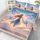 Rainbow Girly 4 Piece Flat Sheets Set, Butterfly Bed Set With 1 Fitted Sheet 1 Flat Sheet 2 Pillowcases, Rainbow