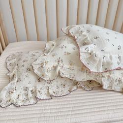 Korean-style Floral Cotton Gauze Pillowcase
