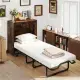 Murphy Bed 86.5 X 34 X 41.5 With 4 Rolling Lockable Wheels, Foldable Wall Bed Cabinet With 4 Inch Foam Mattress