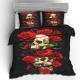 3D Digital Print Three Or Four-Piece Skull Pillowcase And Duvet Cover Set