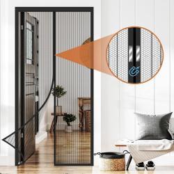 Soft Screen Window Curtain Magnetic Stripe Summer Door Curtain With Velcro Pushpin