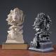 American Retro Animal Copper Lion Head Portrait Resin Craft Ornament Hallway Office Wine Cabinet Decoration