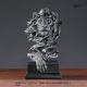 American Retro Animal Copper Lion Head Portrait Resin Craft Ornament Hallway Office Wine Cabinet Decoration
