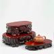 Wooden Base, Redwood And Rare Stone Handicraft Ornament