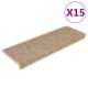   Self-Adhesive Stair Mats, Sisal Look, 15 Pieces, 65x  