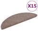   Self-Adhesive Stair Treads, 15 Pieces, 56x Light Brown, Semicircular