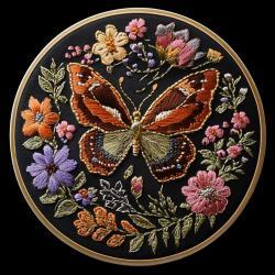 Embroidery Diy Butterfly Handmade Cloth Art Material Kit Kit