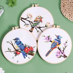 Flower And Bird Hanging Painting Embroidery DIY Material Package