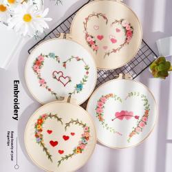 Diy Embroidery Kit Heart-to-heart Love Valentines Day Handmade Embroidery Material Package
