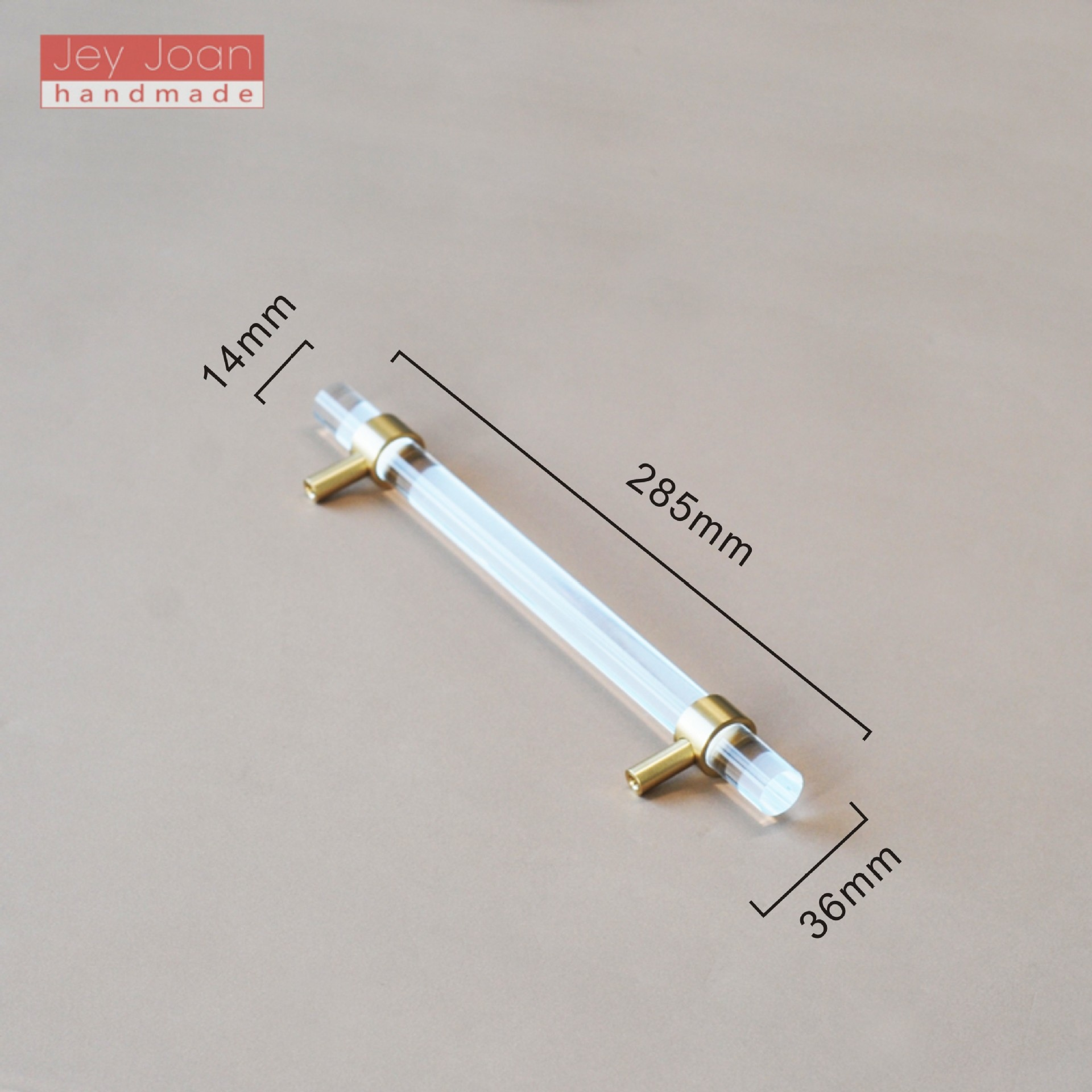 Long handle-brass + acrylic-224 holes-clear color-1 piece - Option1
