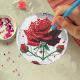 Diamond Art Drawing Coaster With Bracket, DIY Rose Pattern Diamond Art Coaster, Suitable For Adults And Beginners Diamond Drawing Kit, Diamond Kit Craft Supplies, Exquisite Gifts For Friends