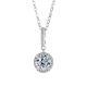 S925 Sterling Silver Moissanite One Carat Square And Round Pendant With Six-claw Snowflake Design
