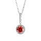 S925 Sterling Silver Moissanite One Carat Square And Round Pendant With Six-claw Snowflake Design