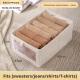 Fabric storage box-beige visible nonwoven fabric/opp pack-1 piece - Option1