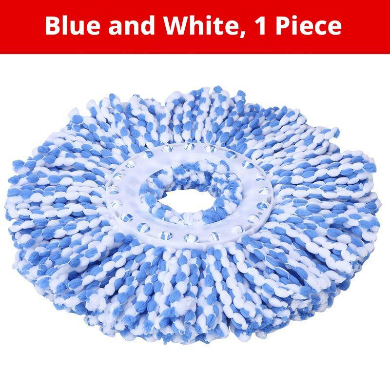 Rotating mop replacement cloth head-blue and white 115g packed individually - Option1
